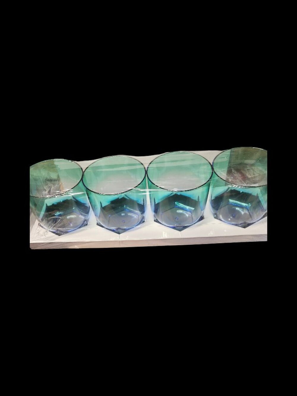 Set of 4 Blue Glass Tumblers - Bundle Discount Available